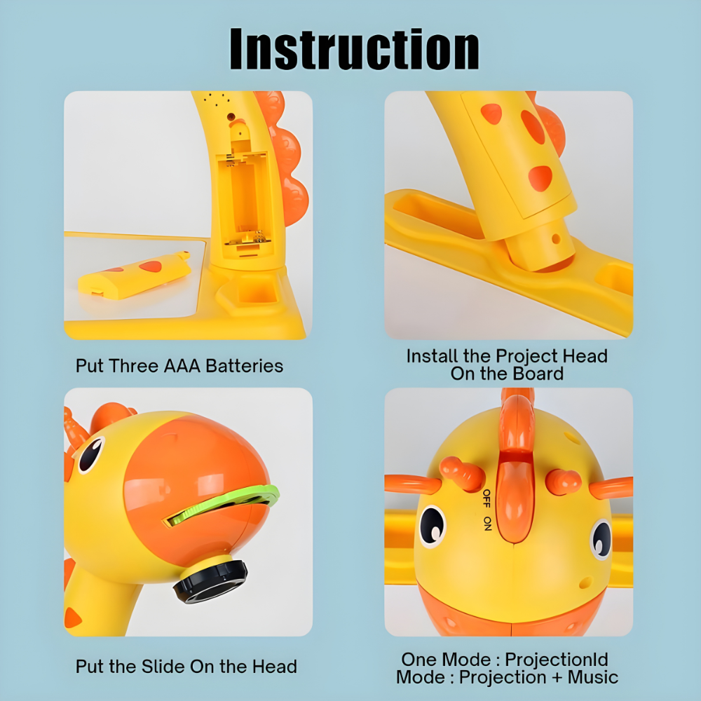 Drawing Projector Mini Table for Kids - Giraffe Design
