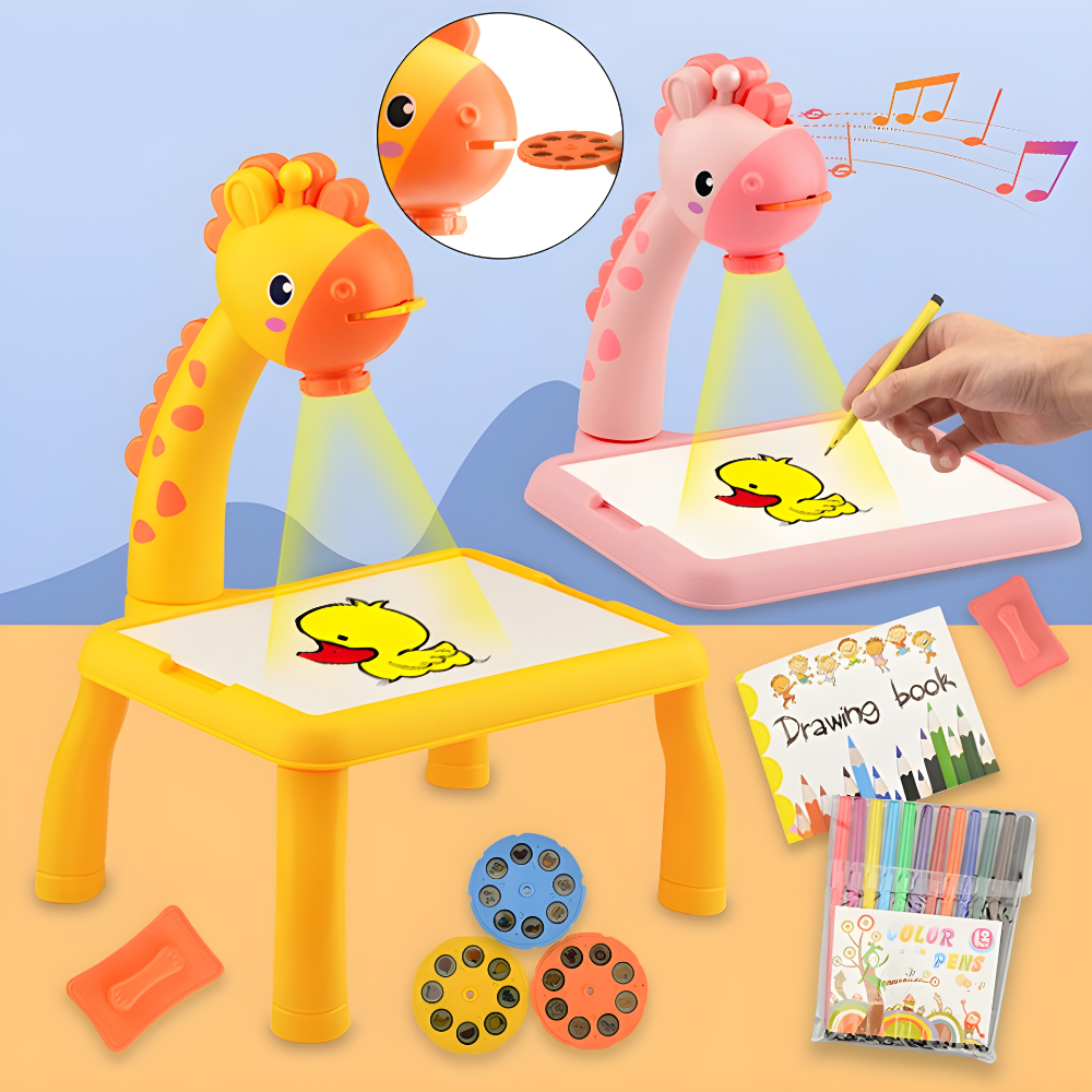 Drawing Projector Mini Table for Kids - Giraffe Design