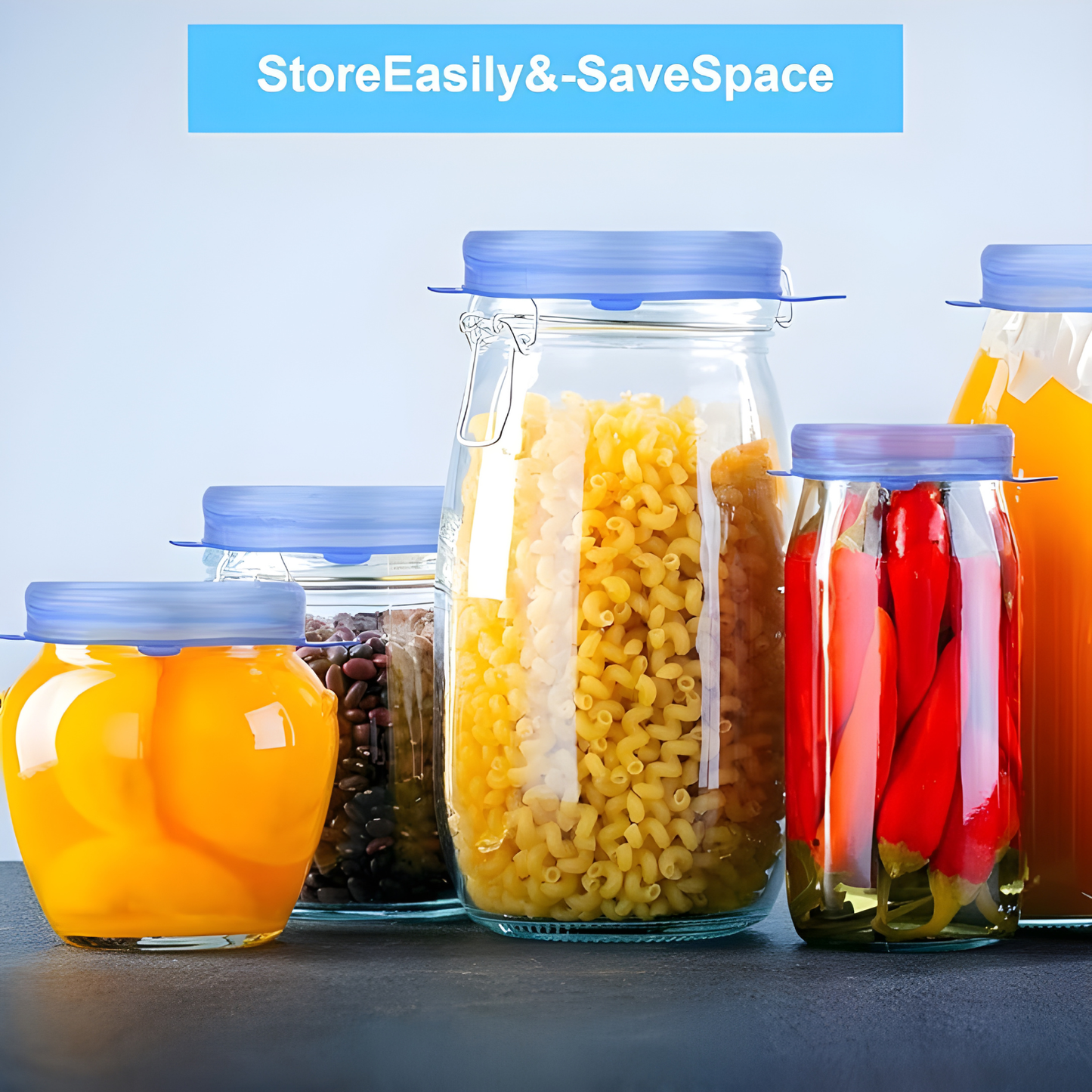 Silicone Stretch Lids 6 Pack - Reusable Food Storage Covers