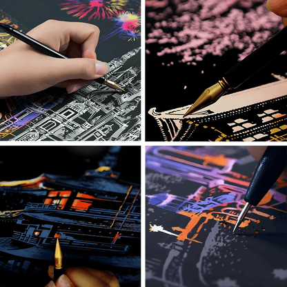 City Night Scratch Art Kit – Reveal Stunning Skylines in Minutes
