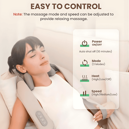 Cordless 4D Neck & Shoulder Massager with Heat - Instant Relief