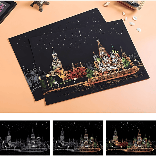 City Night Scratch Art Kit – Reveal Stunning Skylines in Minutes