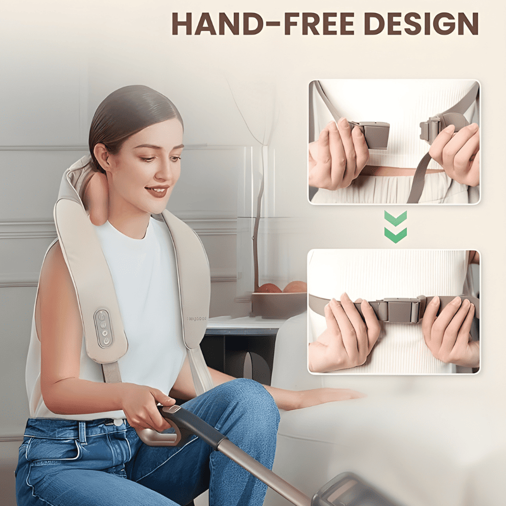 Cordless 4D Neck & Shoulder Massager with Heat - Instant Relief