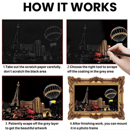 City Night Scratch Art Kit – Reveal Stunning Skylines in Minutes