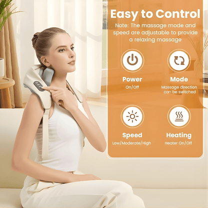 Cordless 4D Neck & Shoulder Massager with Heat - Instant Relief