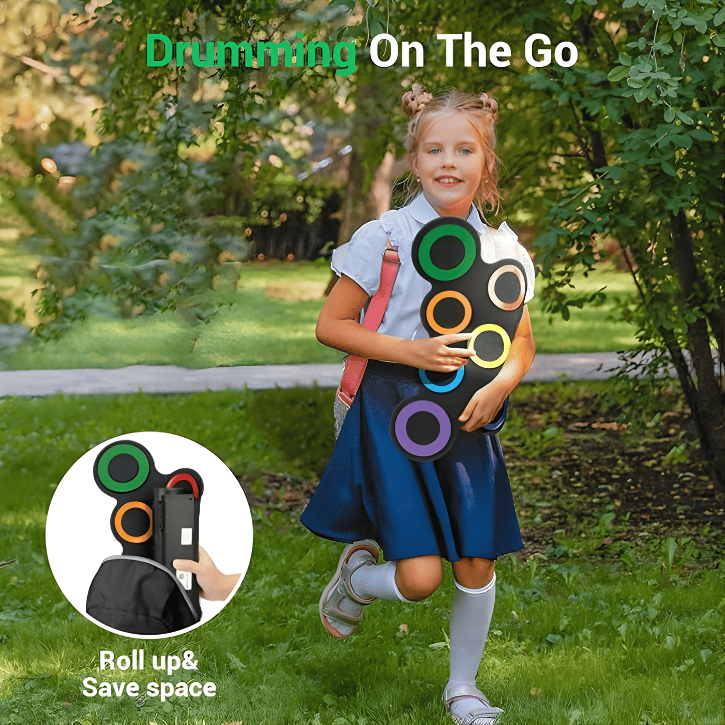 Colorful Roll-Up Electronic Drum Set for Kids