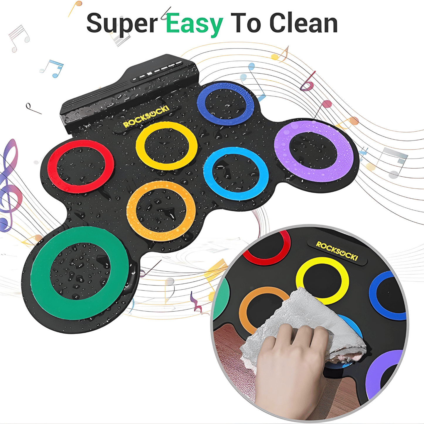 Colorful Roll-Up Electronic Drum Set for Kids
