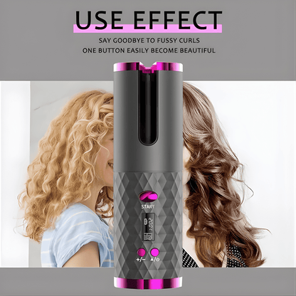 Cordless Automatic Curling Iron with 6 Temps & Timers
