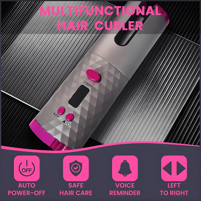 Cordless Automatic Curling Iron with 6 Temps & Timers