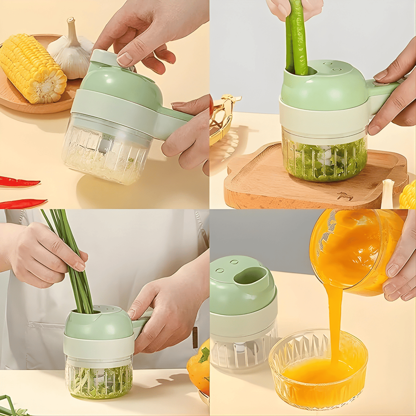 4-in-1 Electric Vegetable Chopper & Food Processor