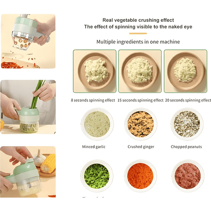 4-in-1 Electric Vegetable Chopper & Food Processor