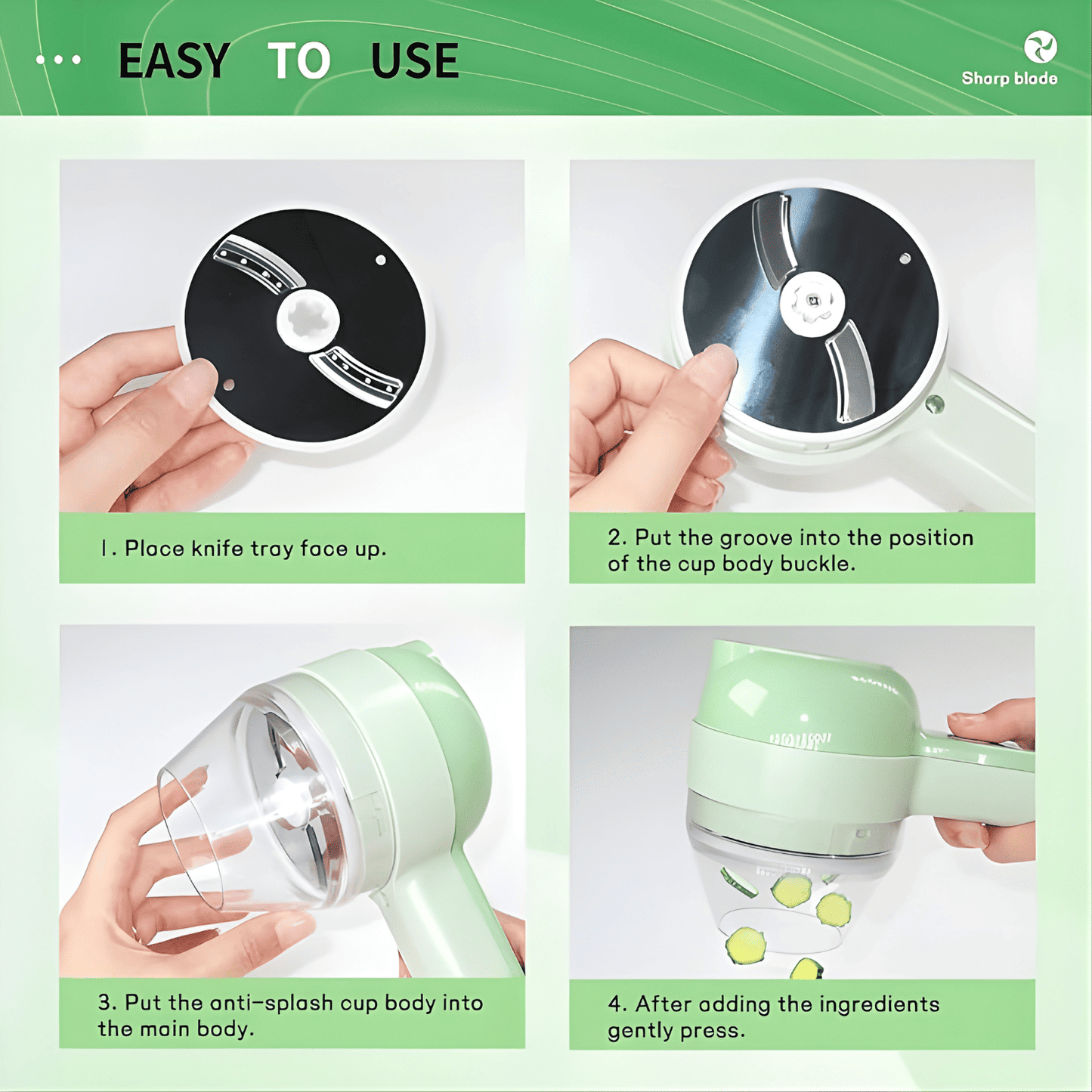 4-in-1 Electric Vegetable Chopper & Food Processor