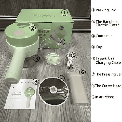 4-in-1 Electric Vegetable Chopper & Food Processor