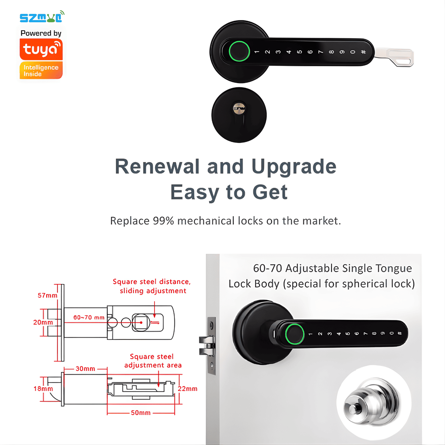 Smart Fingerprint Door Lock with Password & App Control