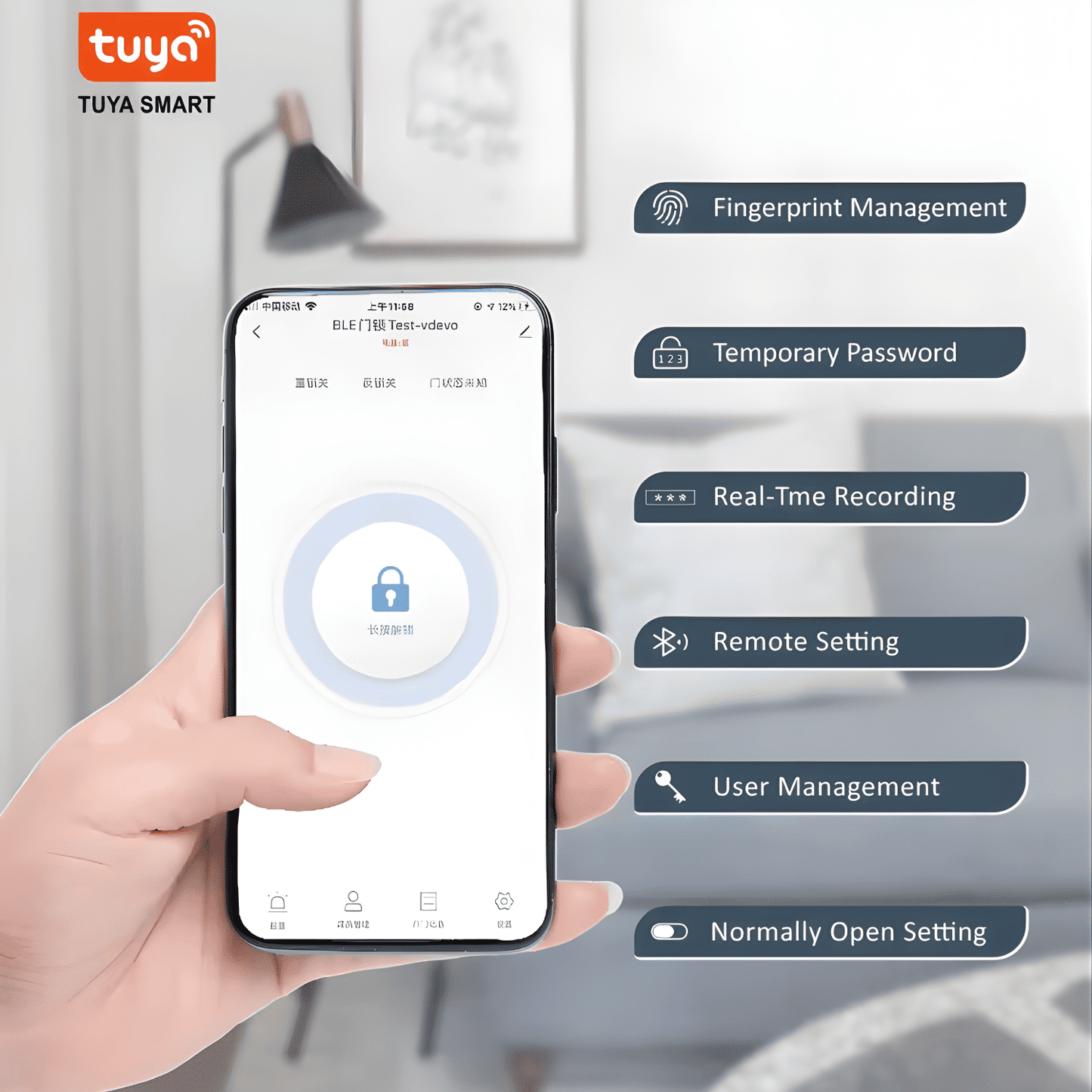 Smart Fingerprint Door Lock with Password & App Control