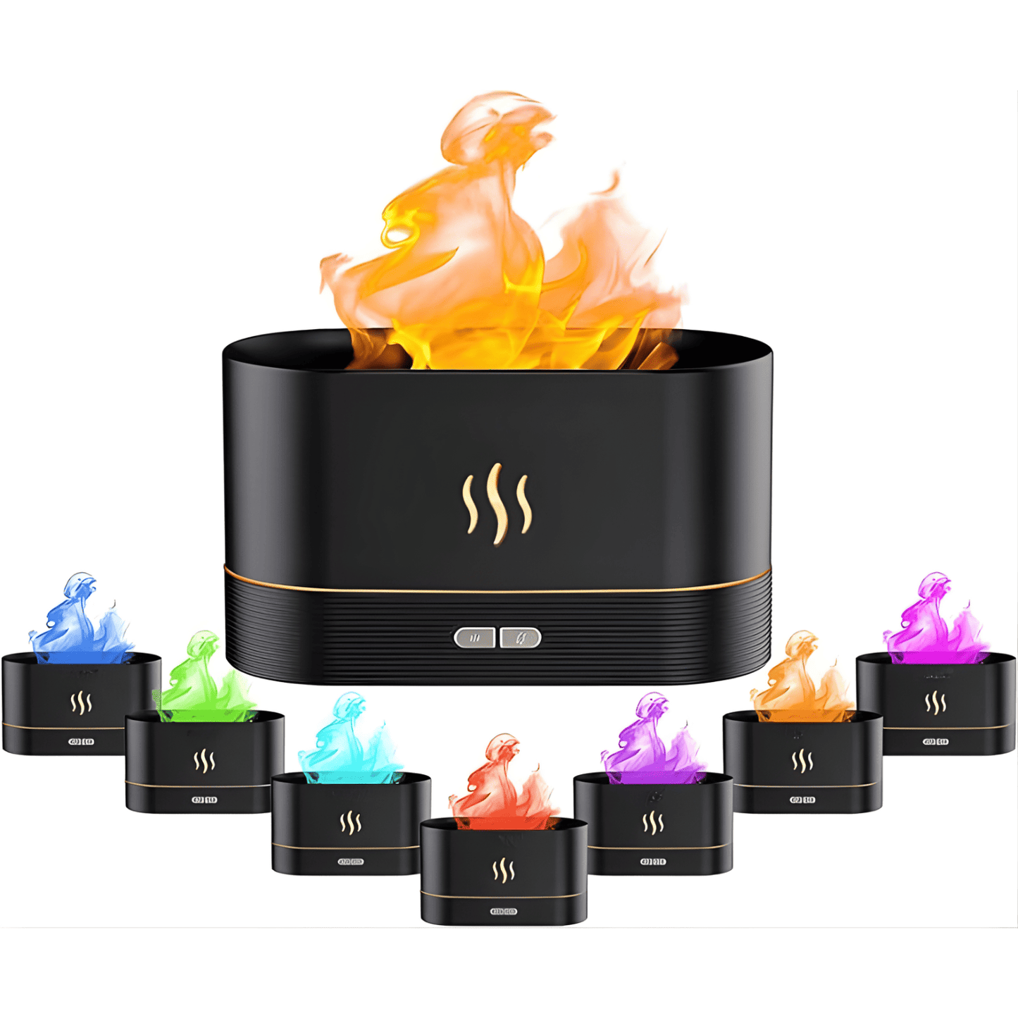 Flame Essential Oil Diffuser with 7-Color LED Lights