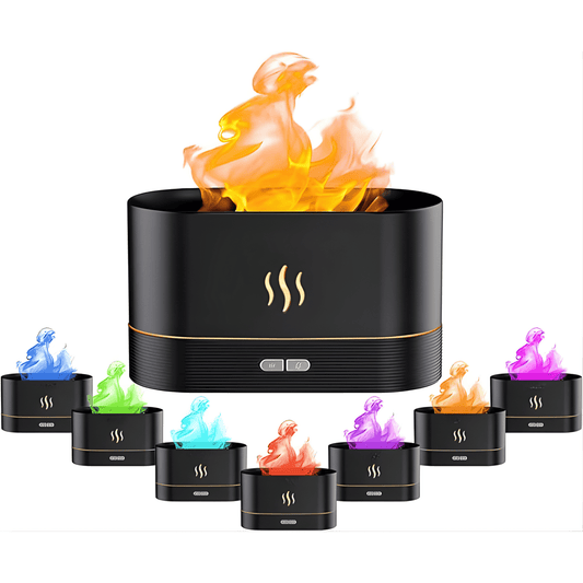 Flame Essential Oil Diffuser with 7-Color LED Lights