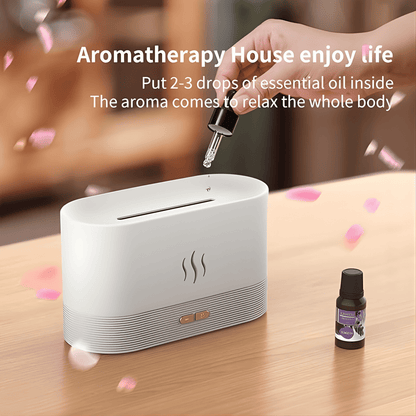 Flame Essential Oil Diffuser with 7-Color LED Lights