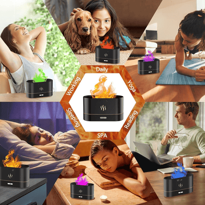 Flame Essential Oil Diffuser with 7-Color LED Lights