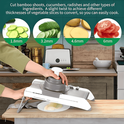 16-in-1 Adjustable Mandoline Slicer with Waffle Cutter