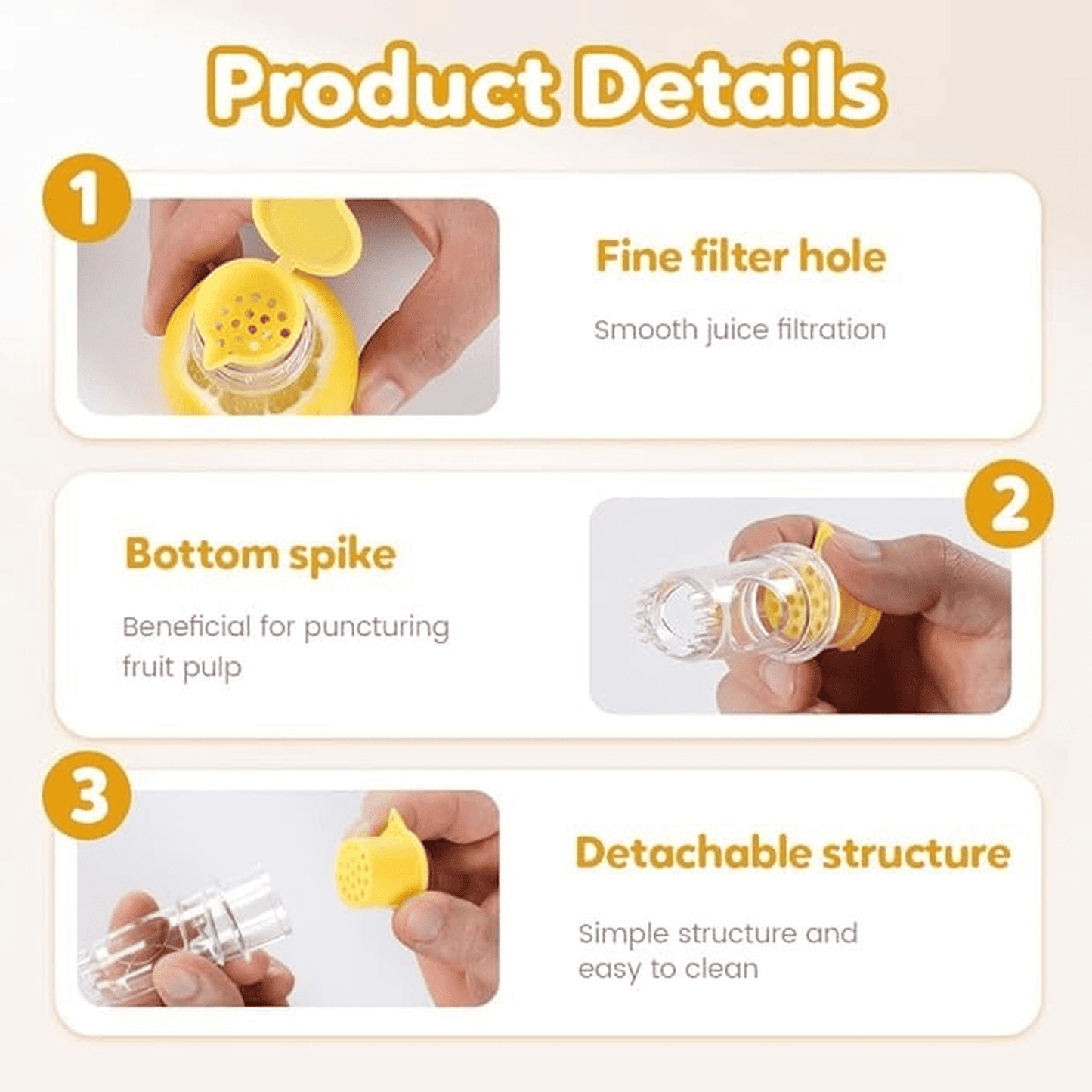 Screw-Top Lemon Squeezer - Portable Citrus Juicer with Filter and Lid