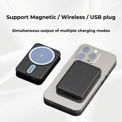 5000mAh Wireless Magnetic Mini Power Bank – Power Up on the Go!