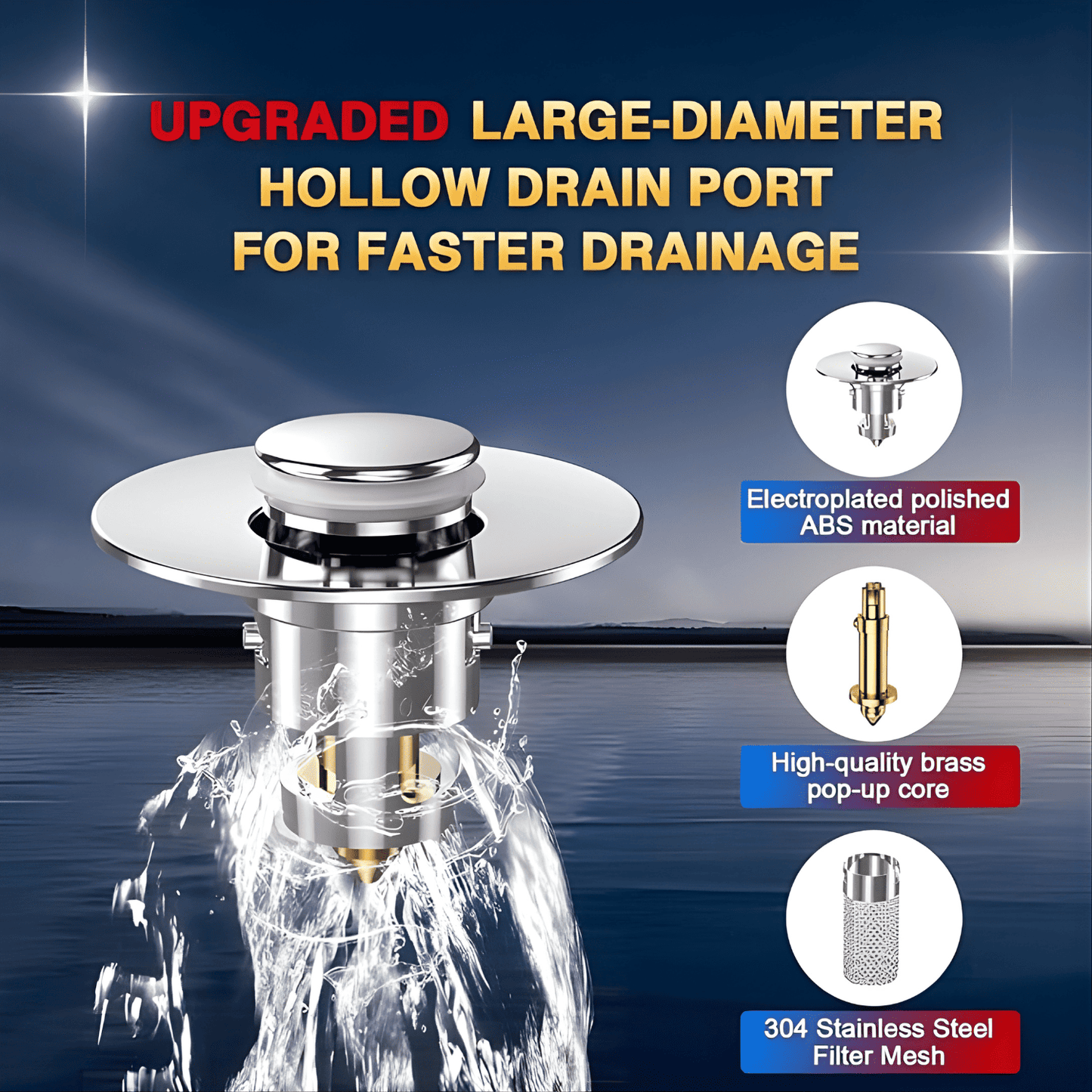 Pop-Up Sink Drain Strainer with Catcher Filter