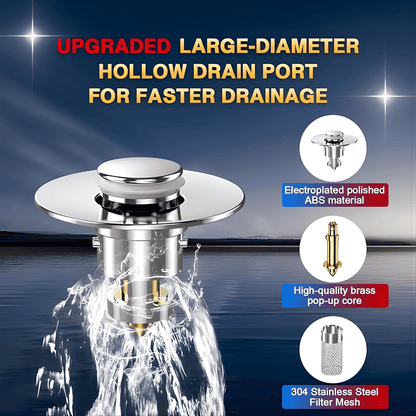 Pop-Up Sink Drain Strainer with Catcher Filter