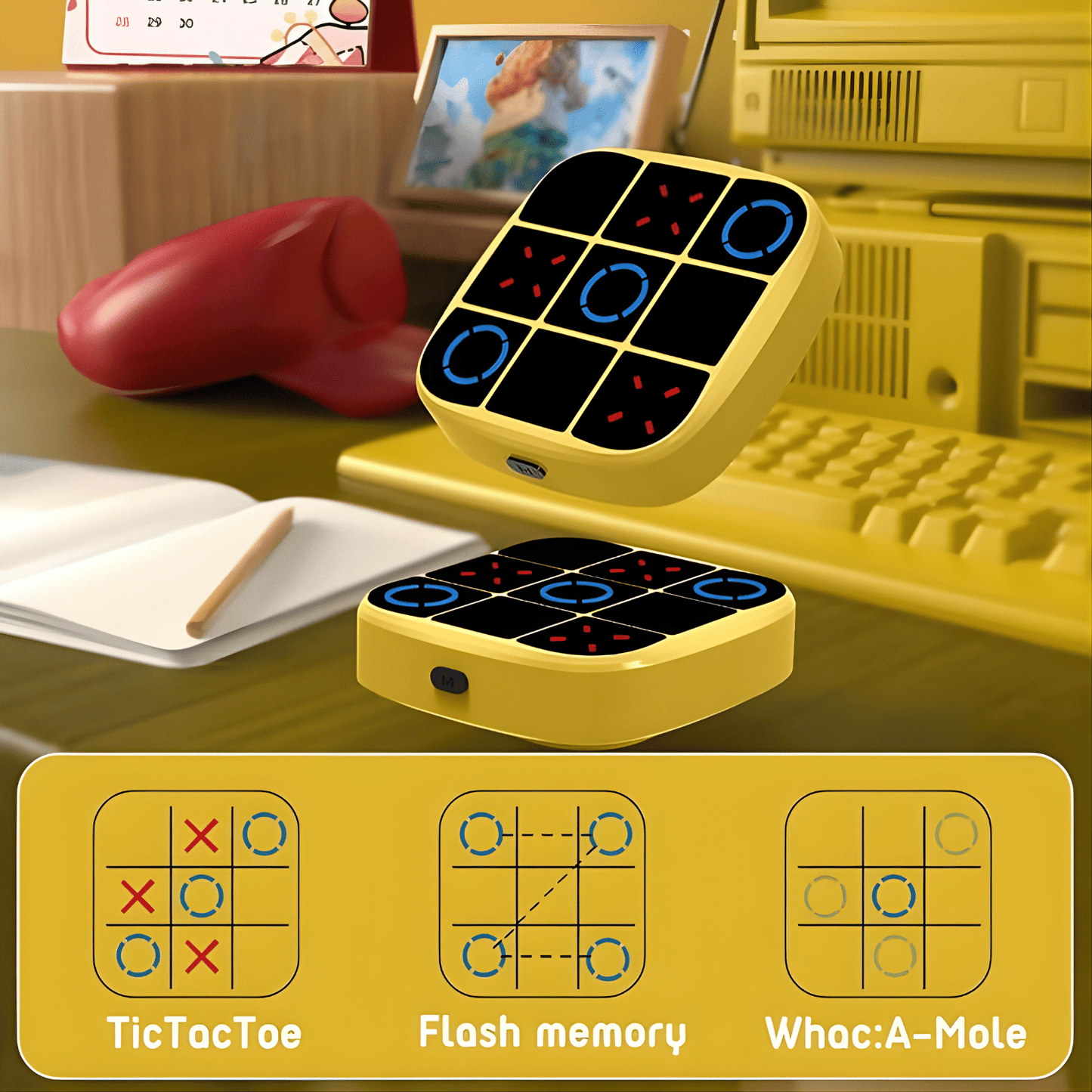 4-in-1 Electronic Tic Tac Toe Handheld Game