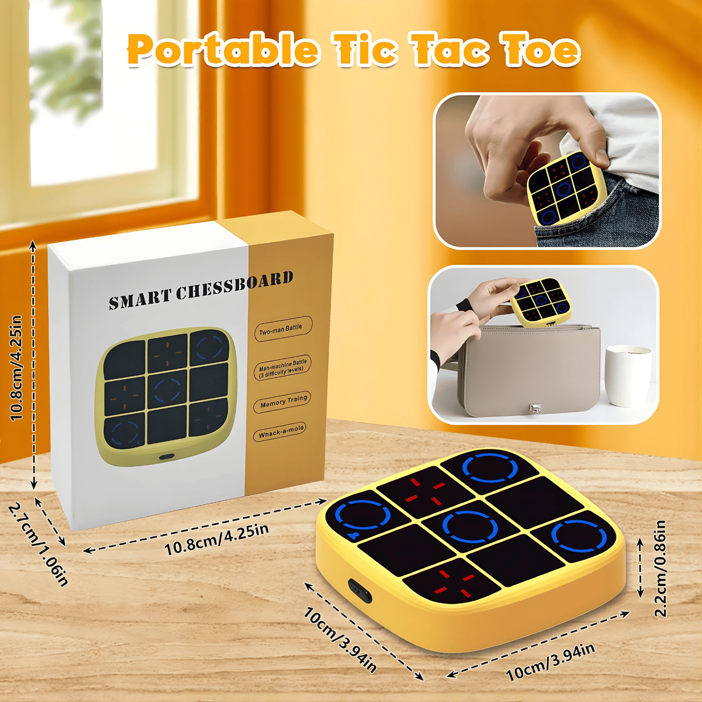 4-in-1 Electronic Tic Tac Toe Handheld Game