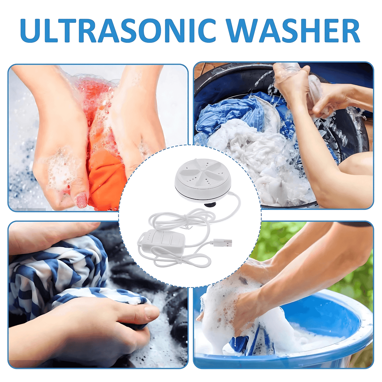 Ultrasonic Portable Washing Machine – Clean Anywhere, Anytime!